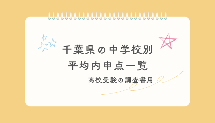 千葉県の中学校別平均内申点一覧（高校受験の調査書用）